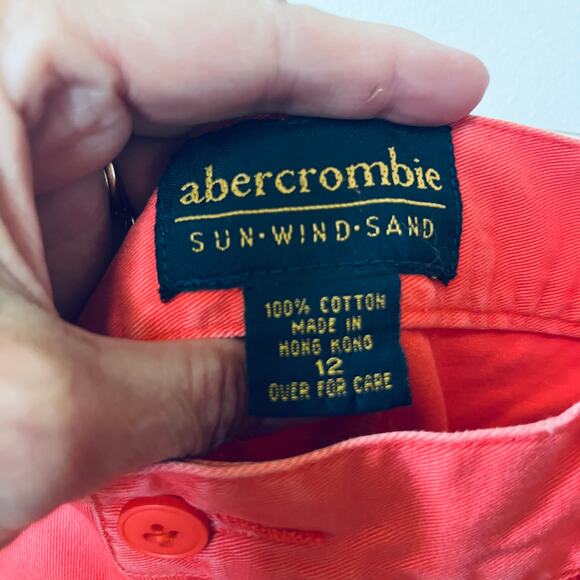 Abercrombie Shorts VTG 90s Coral Pink Sun Wind Sand Cotton Hi Rise Beach Mom 12 - Picture 4 of 5